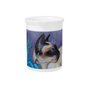 Chocolate Point Siamese Cat Drink Pitcher