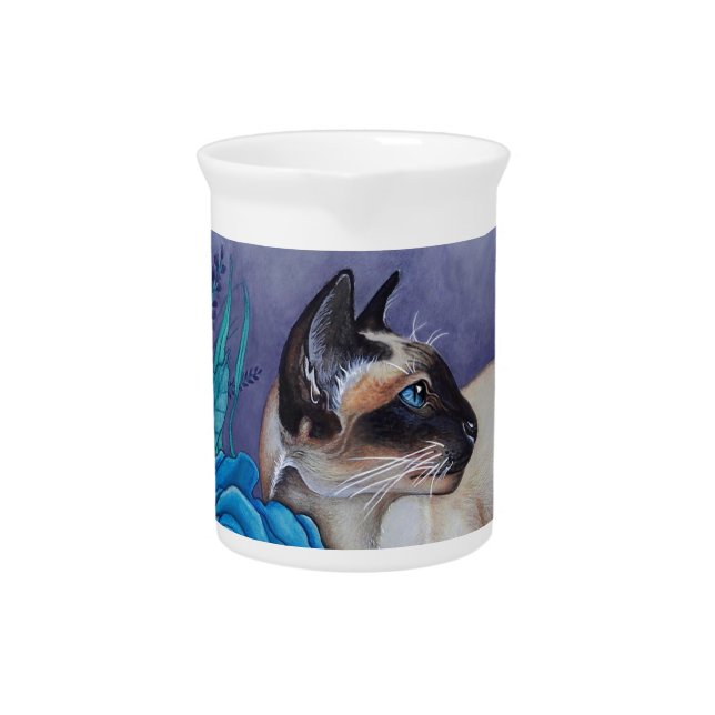 Chocolate Point Siamese Cat Drink Pitcher (Front)