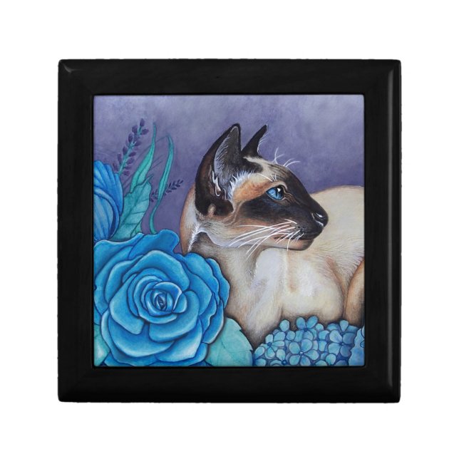 Chocolate Point Siamese Cat Jewelry Box (Front)