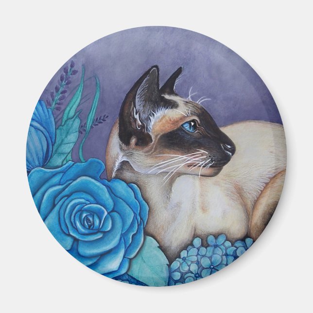 Chocolate Point Siamese  Cat Magnet (Front)