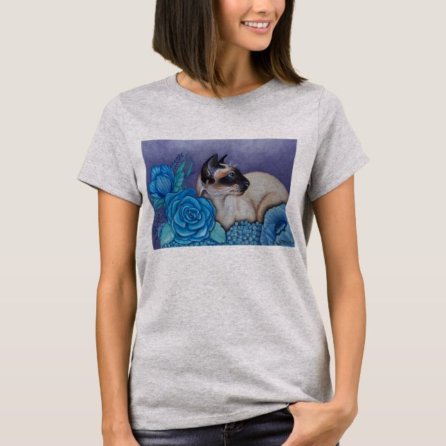 Chocolate Point Siamese  Cat T-Shirt (Front)
