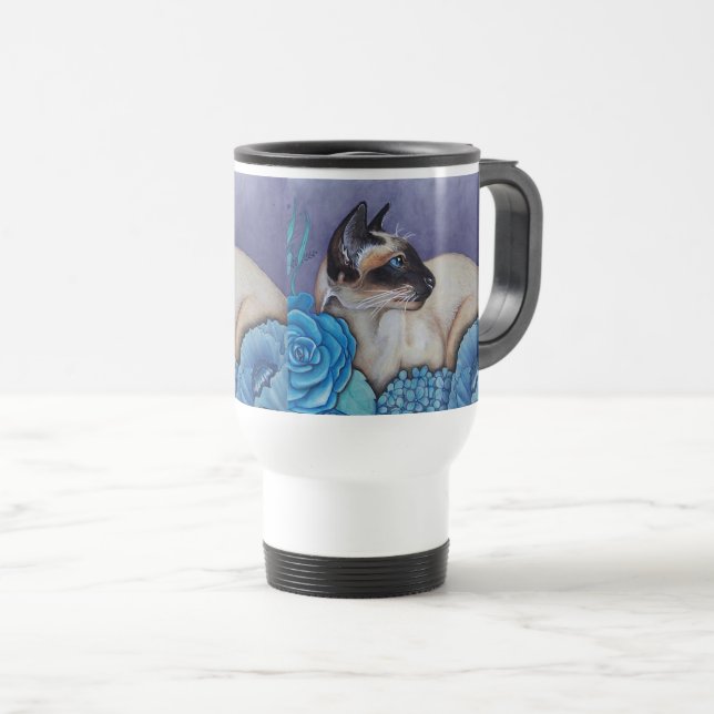 Chocolate Point Siamese Cat Travel Mug (Front Right)