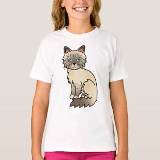 Chocolate Point Tabby Birman / Ragdoll Cartoon Cat T-Shirt