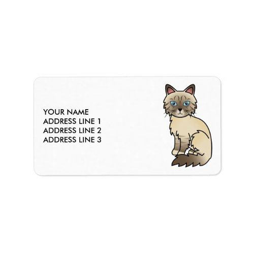 Chocolate Point Tabby BirmanRagdoll Cat  Text Label