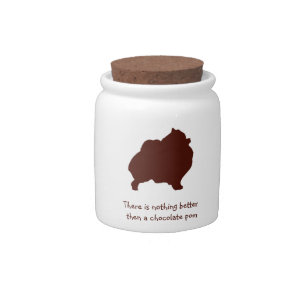 Chocolate Pomeranian Treat Jar