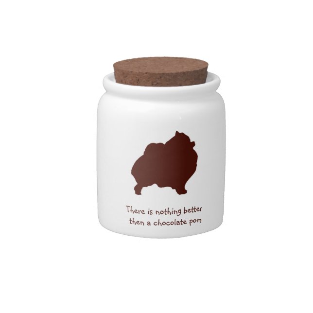 Chocolate Pomeranian Treat Jar (Front)