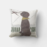 Chocolate Poodle, Brown Poodle Throw Pillow at Zazzle