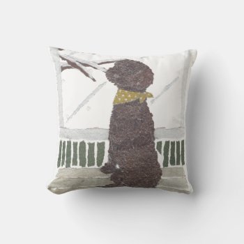 Chocolate Poodle  Brown Poodle Throw Pillow by BlessHue at Zazzle