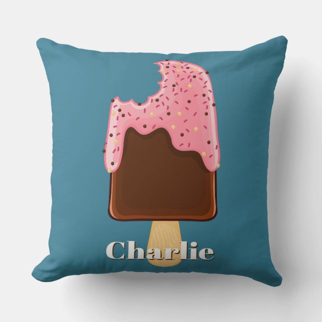 Chocolate Popsicle custom name & color pillows (Front)