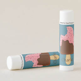 Chocolate Popsicle custom name lip balm