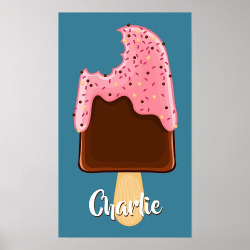 Chocolate Popsicle custom name poster