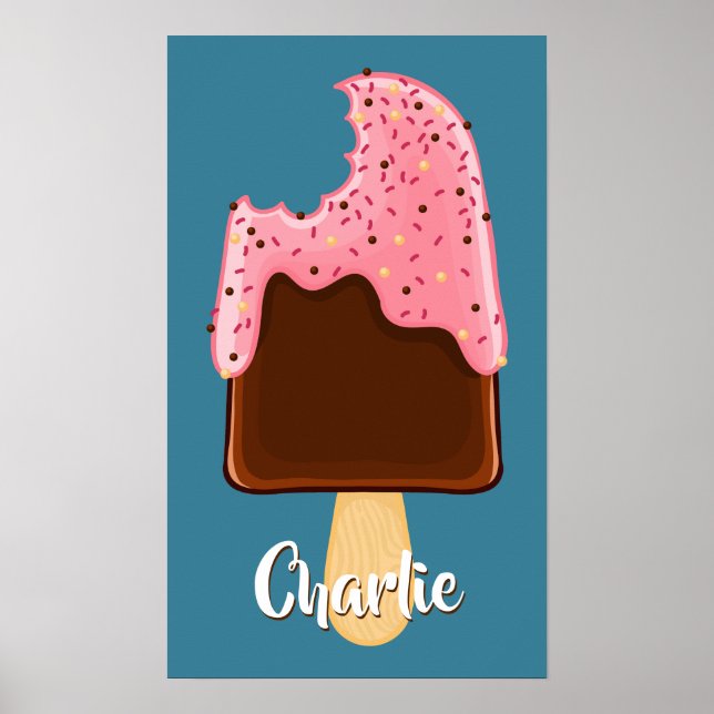 Chocolate Popsicle custom name poster (Front)