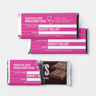 Chocolate Prescription Humor Cute Pink Fun Modern Hershey Bar Favors