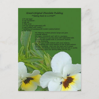Chocolate Pudding Recipe Postcard