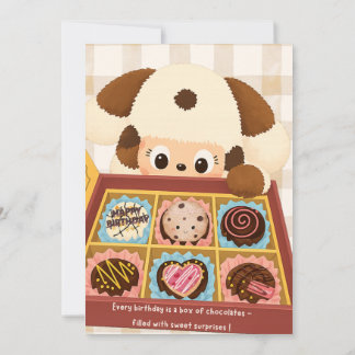 Chocolate Puppy Blank Card | Personalized Cute Pup