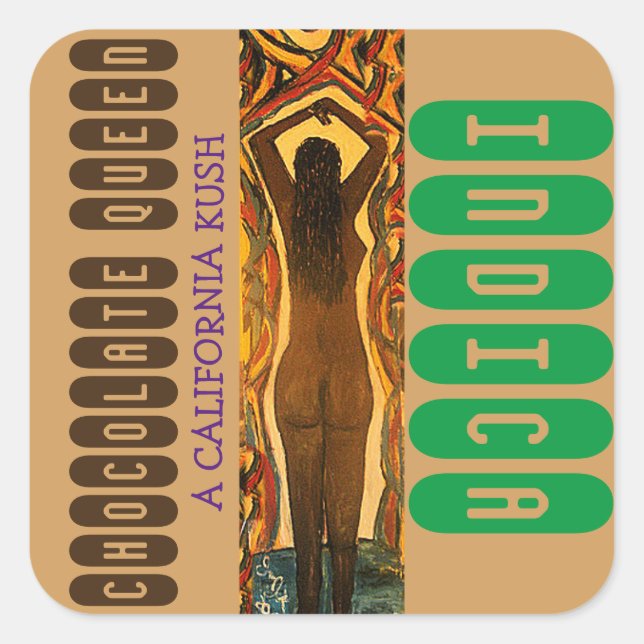 CHOCOLATE QUEEN INDICA SQUARE STICKER (Front)