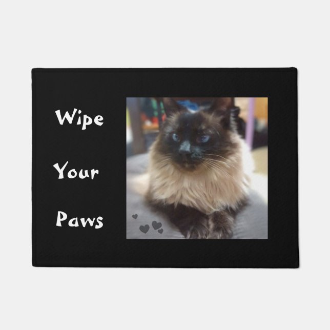 Chocolate Ragdoll Cat Wipe Your Paws Door Mat (Front)
