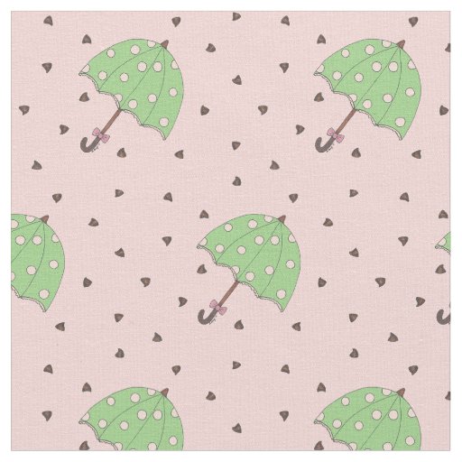 Chocolate Raindrops Umbrella Valentine Rain Drops Fabric