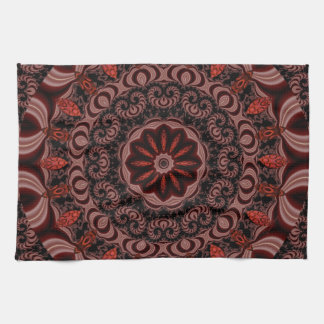 Chocolate, Raspberries, Peppermint Stick Abstract Kitchen Towel