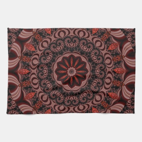Chocolate, Raspberries, Peppermint Stick Abstract Kitchen Towel