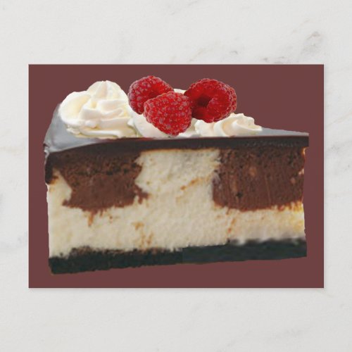 Chocolate Raspberry Cheesecake Postcard