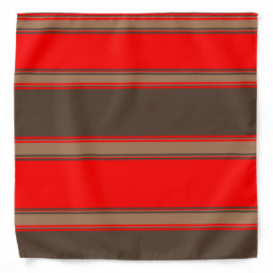 Chocolate Red and Mocha Striped Bandana