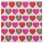 Chocolate Red Foil Hearts Valentine's Day Candy Fabric