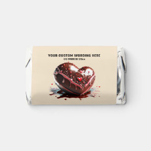Chocolate red heart 3D couples champagne wedding Hershey's Miniatures