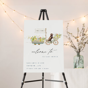 Chocolate Retriever Bike Baby Shower Welcome Foam Board