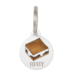 Chocolate Roast Marshmallow Smore Campfire S'mores Pet ID Tag