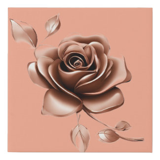 Chocolate Rose Glaze AI art  Faux Canvas Print