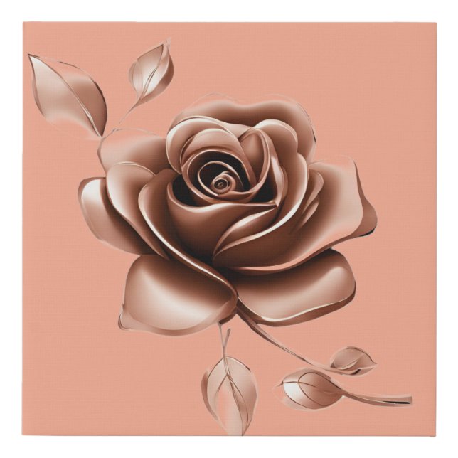 Chocolate Rose Glaze AI art  Faux Canvas Print (Front)