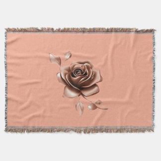 Chocolate Rose Glaze Throw Blanket