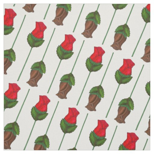 Chocolate Roses Valentine's Day Valentine Floral Fabric
