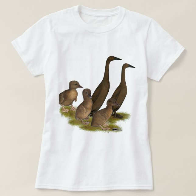 Chocolate Runner Duck Family T-Shirt (Design Front)