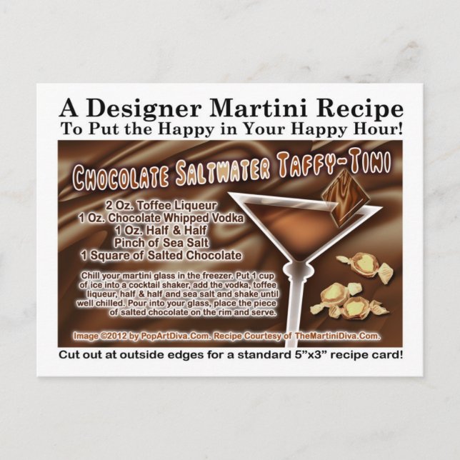 Chocolate Saltwater Taffy Martini Recipe Postcard (Front)