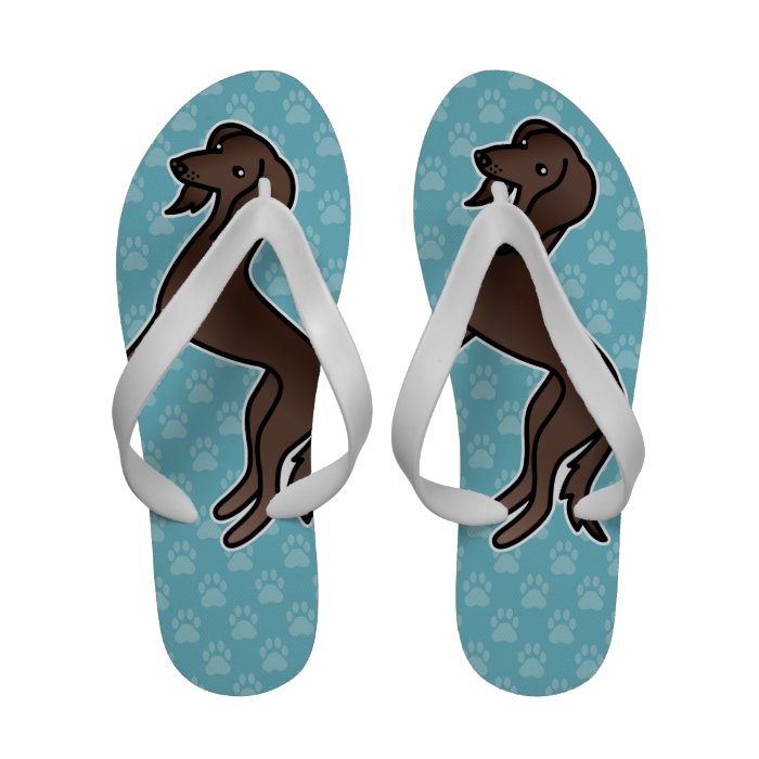 Chocolate Saluki Flip Flops