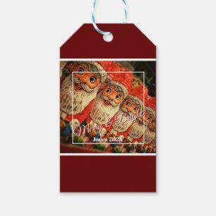Chocolate Santa Custom Script Christmas Gift Tags