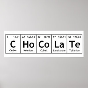 CHoCoLaTe Science Periodic Table Words Elements Poster