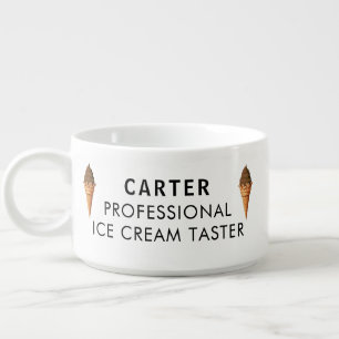 Chocolate Scoop Cone Personalized Ice Cream Bowl