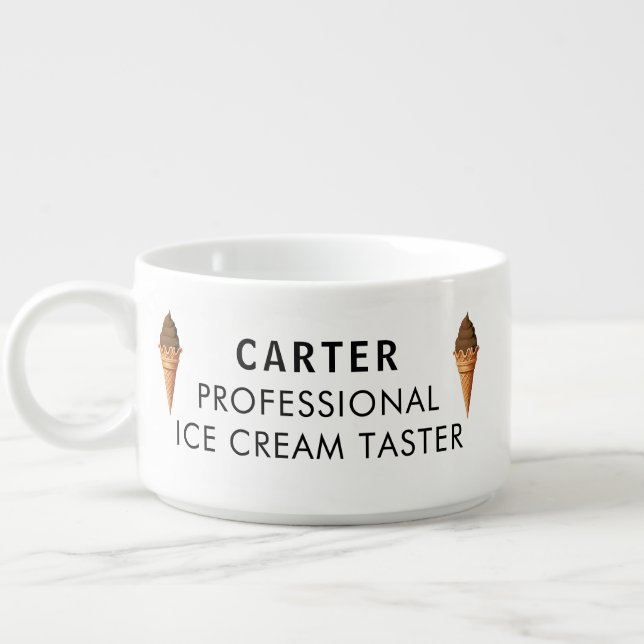 Chocolate Scoop Cone Personalized Ice Cream Bowl (Right)