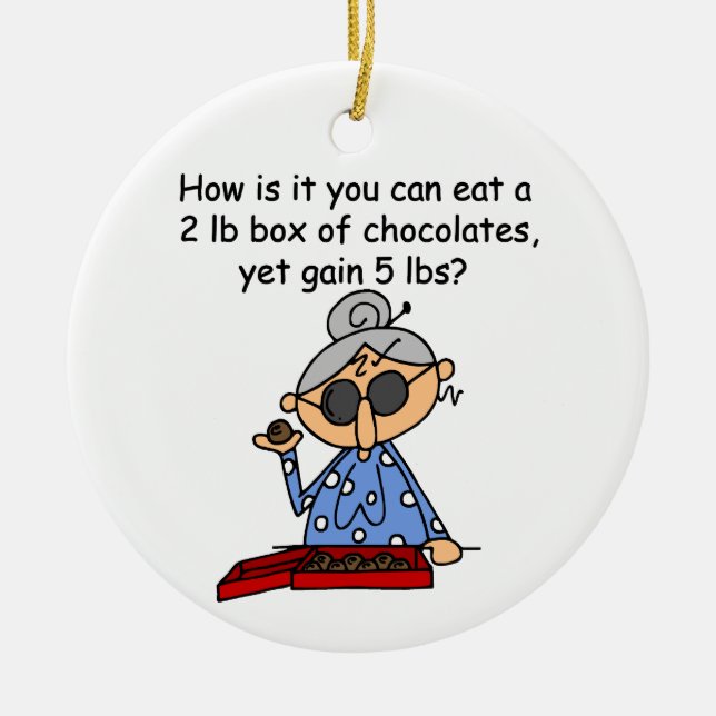 Chocolate Sense Ceramic Ornament (Front)