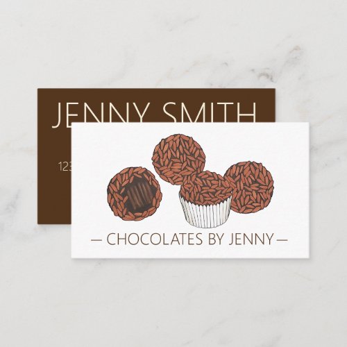 Chocolate Shop Chocolatier Pastry Chef Brigadeiro Business Card