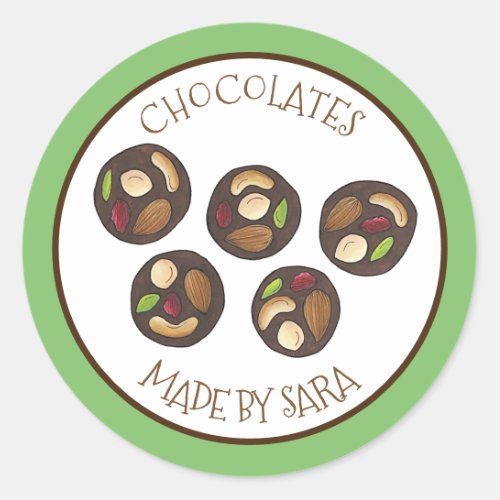 Chocolate Shop Chocolatier Pastry Chef Mendiants Classic Round Sticker