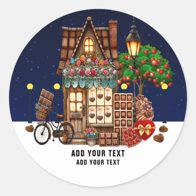 Chocolate Shop  Classic Round Sticker (Front)