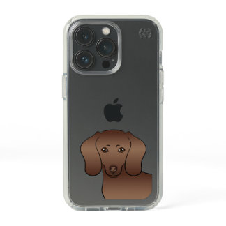 Chocolate Short Hair Dachshund Cartoon Dog Head Speck iPhone 13 Pro Case