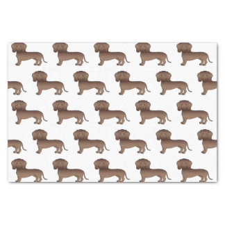 Chocolate Short Hair Dachshund Cartoon Dog Pattern Tissue Paper