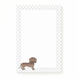 Chocolate Short Hair Dachshund Cartoon Dog &amp; Paws Post-it Notes