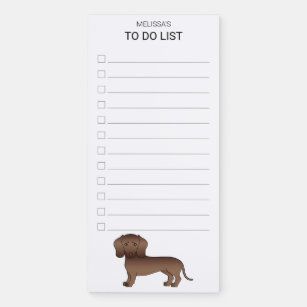 Chocolate Short Hair Dachshund Cute Dog To Do List Magnetic Notepad