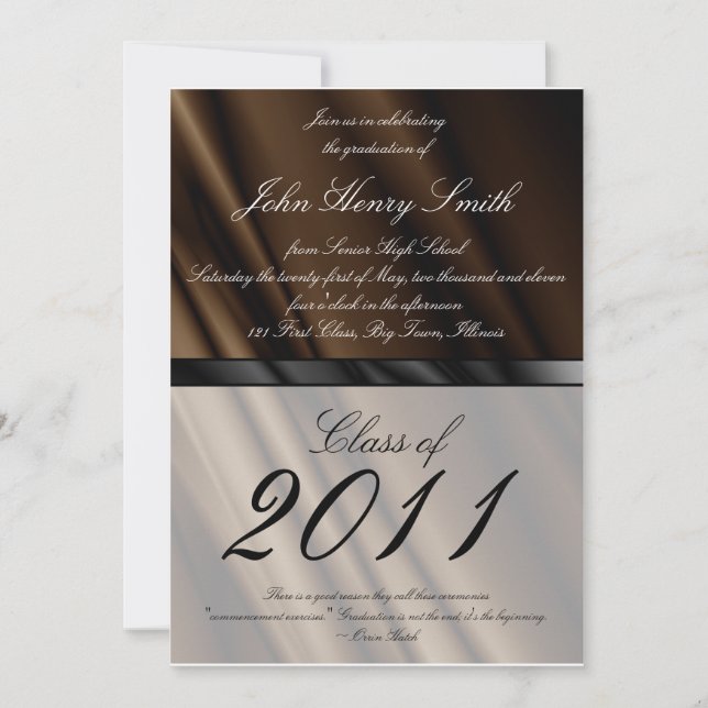 Chocolate Silk 2 Graduation Invitation (Front)